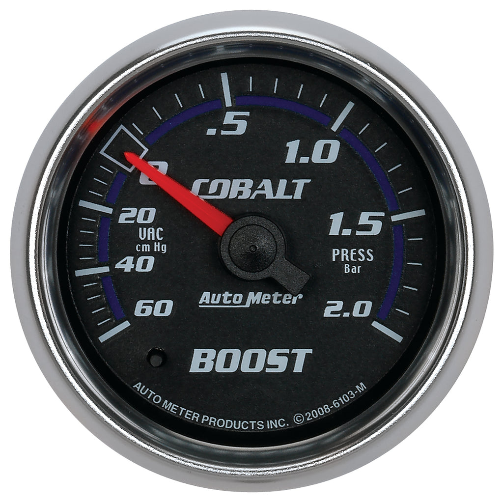 AutoMeter 6103-M GAUGE, VAC/BOOST, 2 1/16", 60CMHG-2.0BAR, MECHANICAL, COBALT