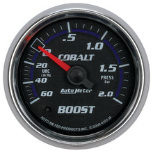 Load image into Gallery viewer, AutoMeter 6103-M GAUGE, VAC/BOOST, 2 1/16", 60CMHG-2.0BAR, MECHANICAL, COBALT