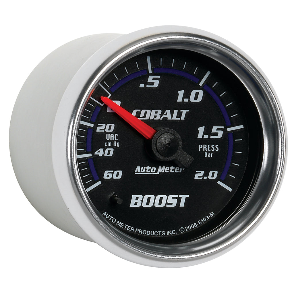 AutoMeter 6103-M GAUGE, VAC/BOOST, 2 1/16", 60CMHG-2.0BAR, MECHANICAL, COBALT