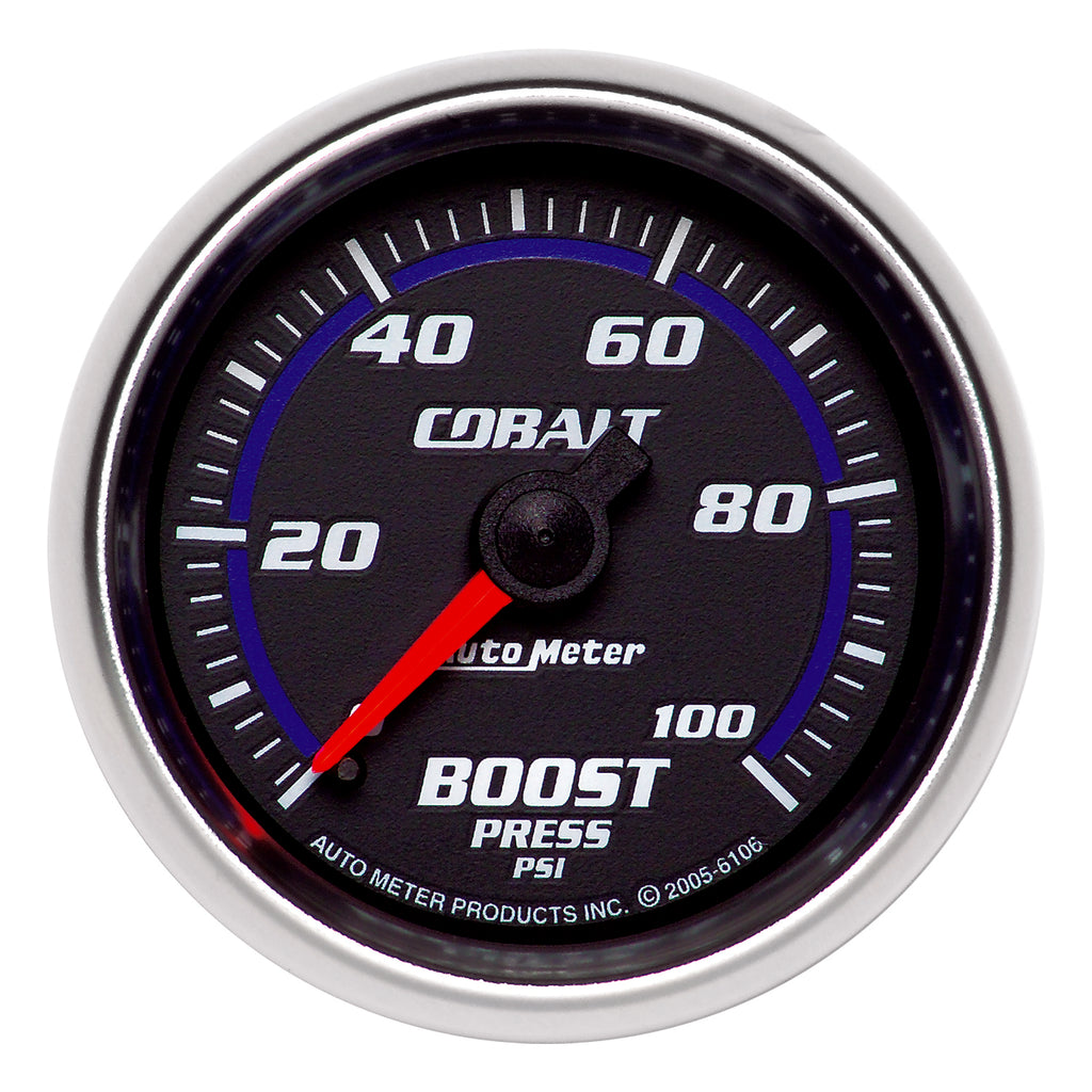 AutoMeter 6106 GAUGE, BOOST, 2 1/16", 100PSI, MECHANICAL, COBALT
