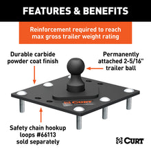 Load image into Gallery viewer, CURT 61100 Over-Bed Fixed Ball Gooseneck Hitch for Select Chevrolet C1500, Chevrolet C2500, Chevrolet C3500, Chevrolet K1500, Chevrolet K2500, Chevrolet K3500, Chevrolet Silverado 1500, Chevrolet Silverado Classic, Chevrolet Silverado 2500, Chevrolet