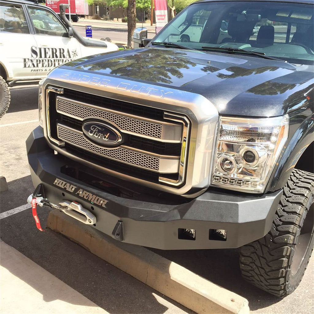 Road Armor 611R0B Stealth Winch Front Bumper for Select Ford F-250 Super Duty, Ford F-350 Super Duty