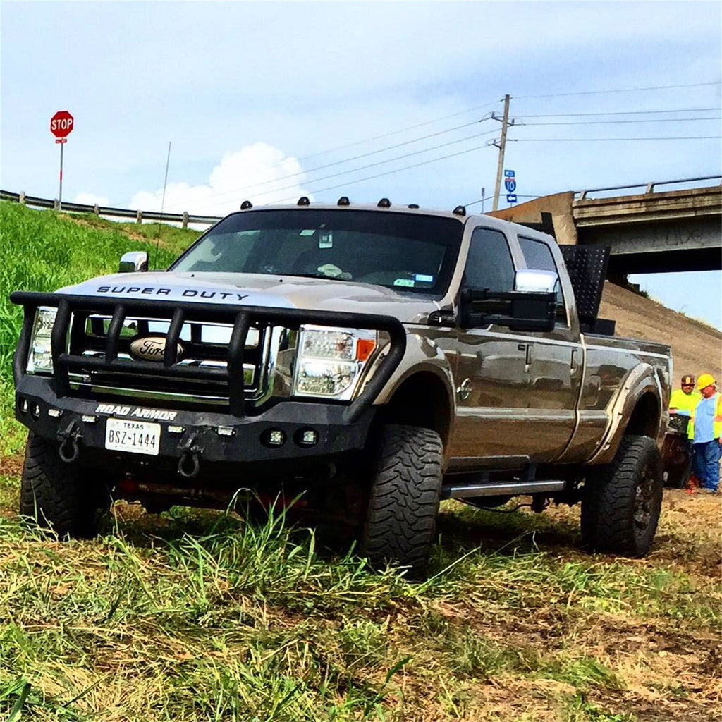 Road Armor 611R2B Stealth Winch Front Bumper for Select Ford F-250 Super Duty, Ford F-350 Super Duty