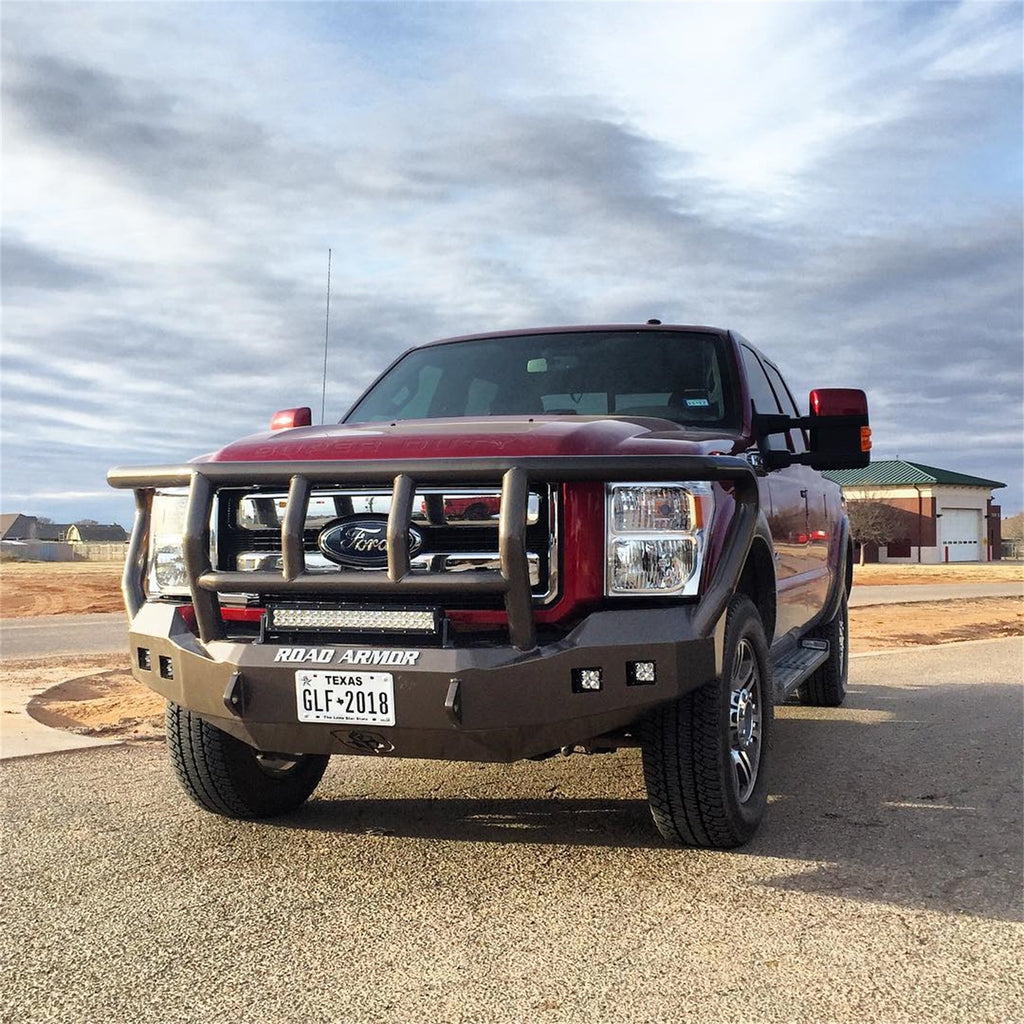 Road Armor 611R2B Stealth Winch Front Bumper for Select Ford F-250 Super Duty, Ford F-350 Super Duty