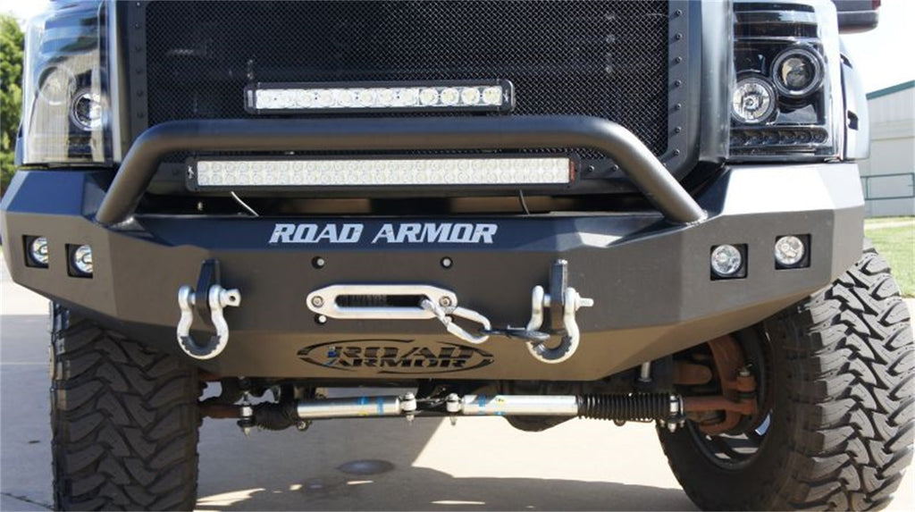 Road Armor 611R4B Stealth Winch Front Bumper for Select Ford F-250 Super Duty, Ford F-350 Super Duty