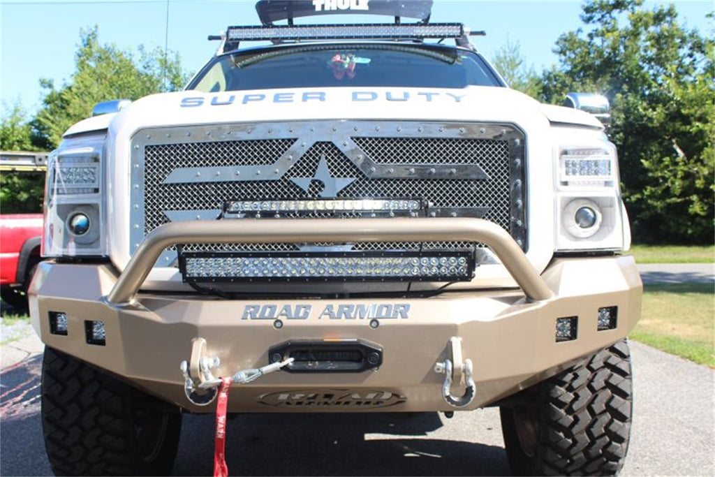 Road Armor 611R4B Stealth Winch Front Bumper for Select Ford F-250 Super Duty, Ford F-350 Super Duty