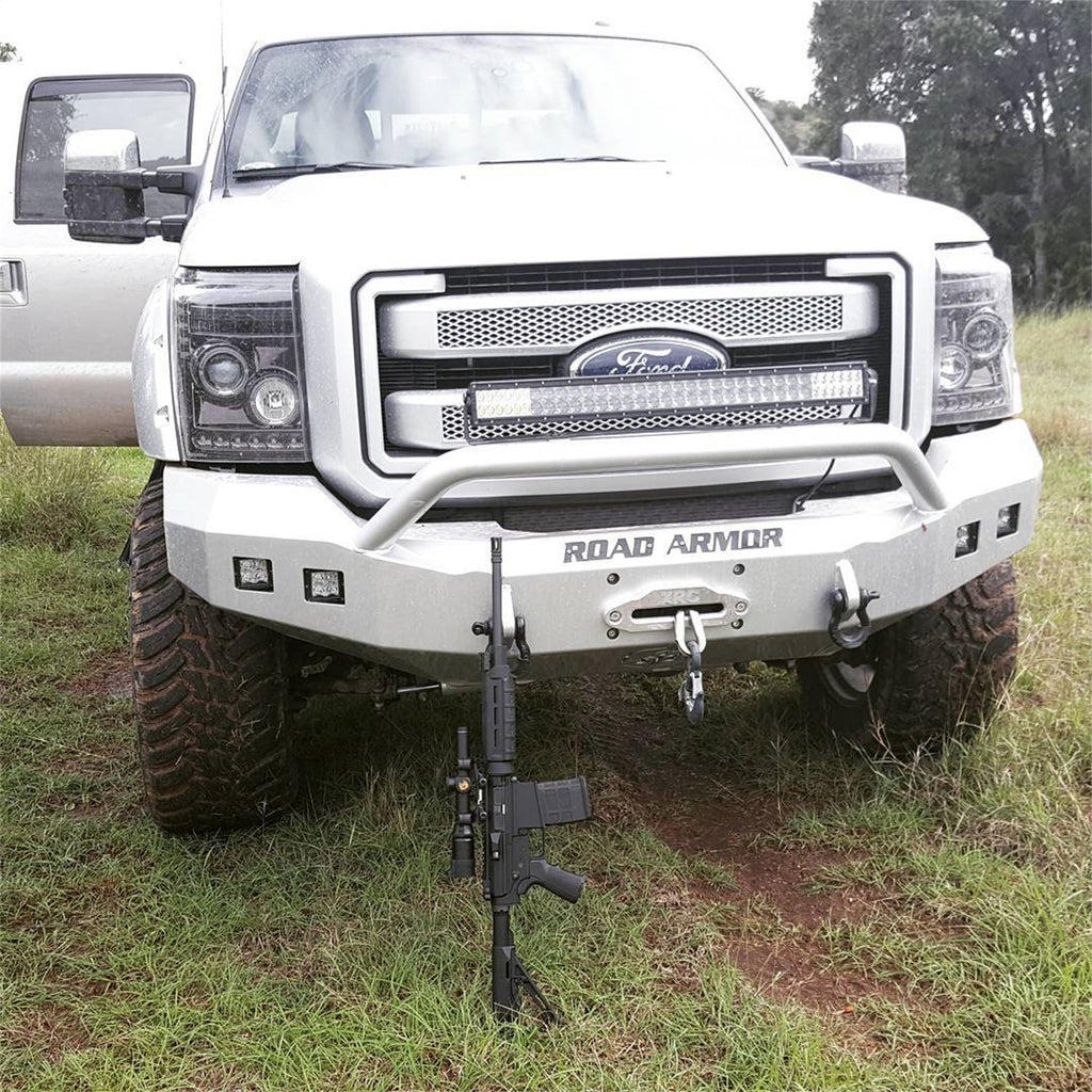 Road Armor 611R4B Stealth Winch Front Bumper for Select Ford F-250 Super Duty, Ford F-350 Super Duty