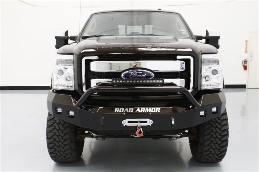 Road Armor 611R4B Stealth Winch Front Bumper for Select Ford F-250 Super Duty, Ford F-350 Super Duty