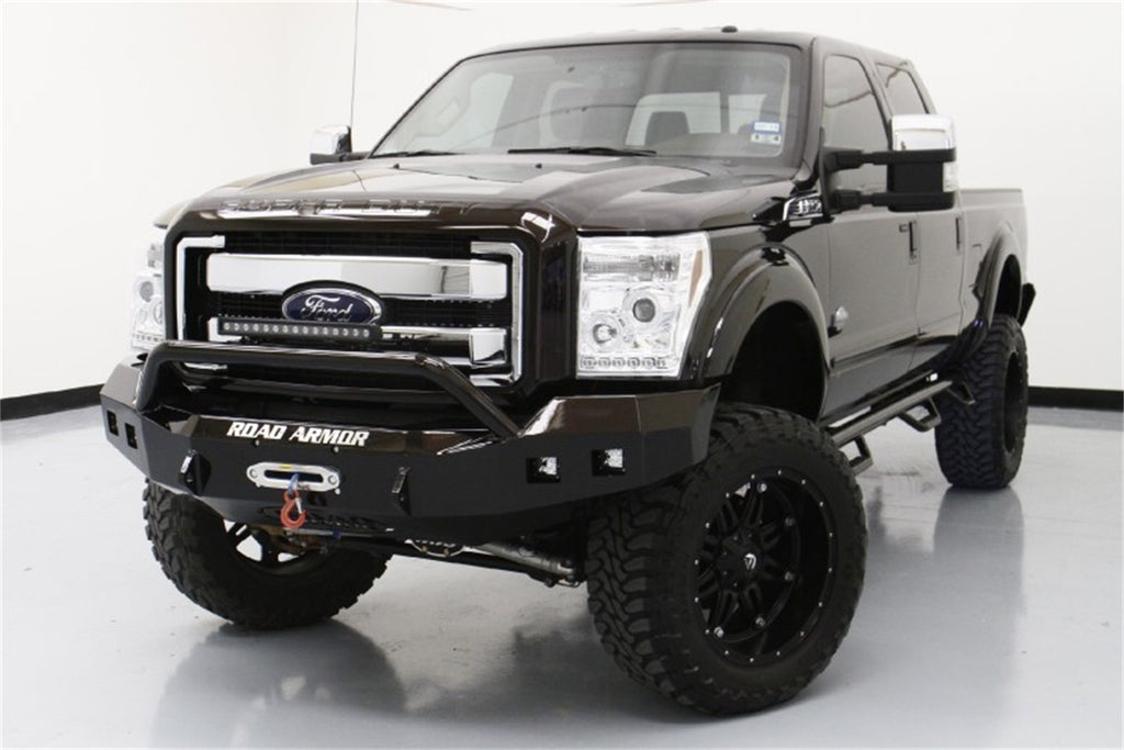 Road Armor 611R4B Stealth Winch Front Bumper for Select Ford F-250 Super Duty, Ford F-350 Super Duty