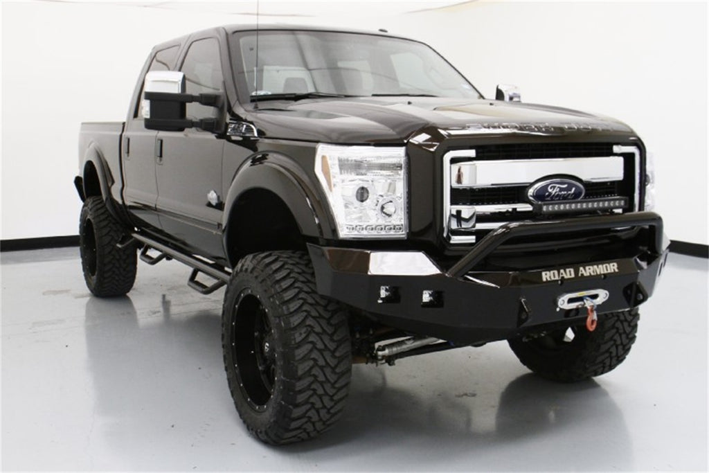 Road Armor 611R4B Stealth Winch Front Bumper for Select Ford F-250 Super Duty, Ford F-350 Super Duty