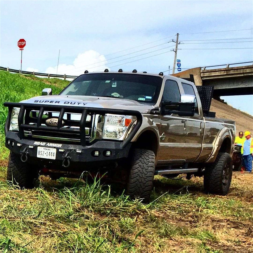 Road Armor 611R2B Stealth Winch Front Bumper for Select Ford F-250 Super Duty, Ford F-350 Super Duty