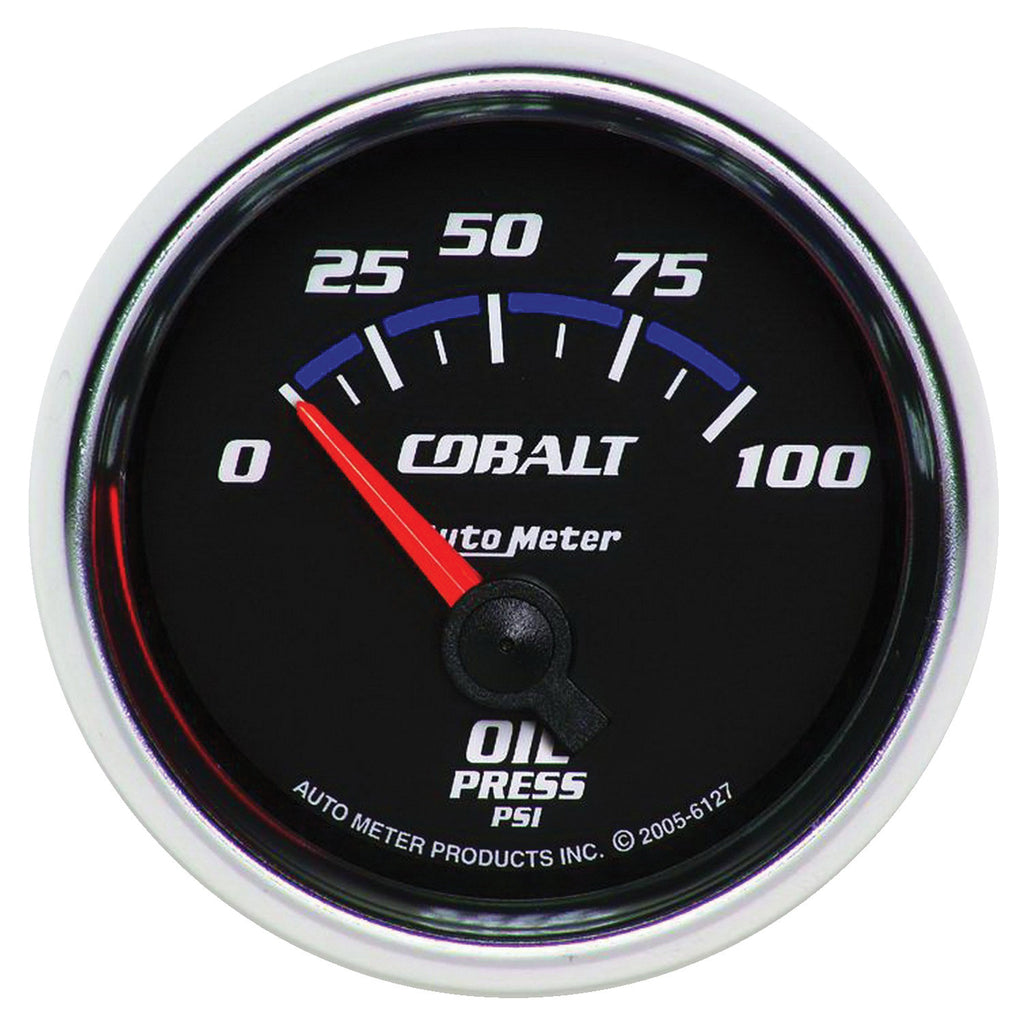 AutoMeter 6127 GAUGE, OIL PRESSURE, 2 1/16", 100PSI, ELECTRIC, COBALT