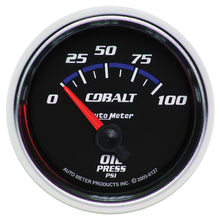 Load image into Gallery viewer, AutoMeter 6127 GAUGE, OIL PRESSURE, 2 1/16", 100PSI, ELECTRIC, COBALT