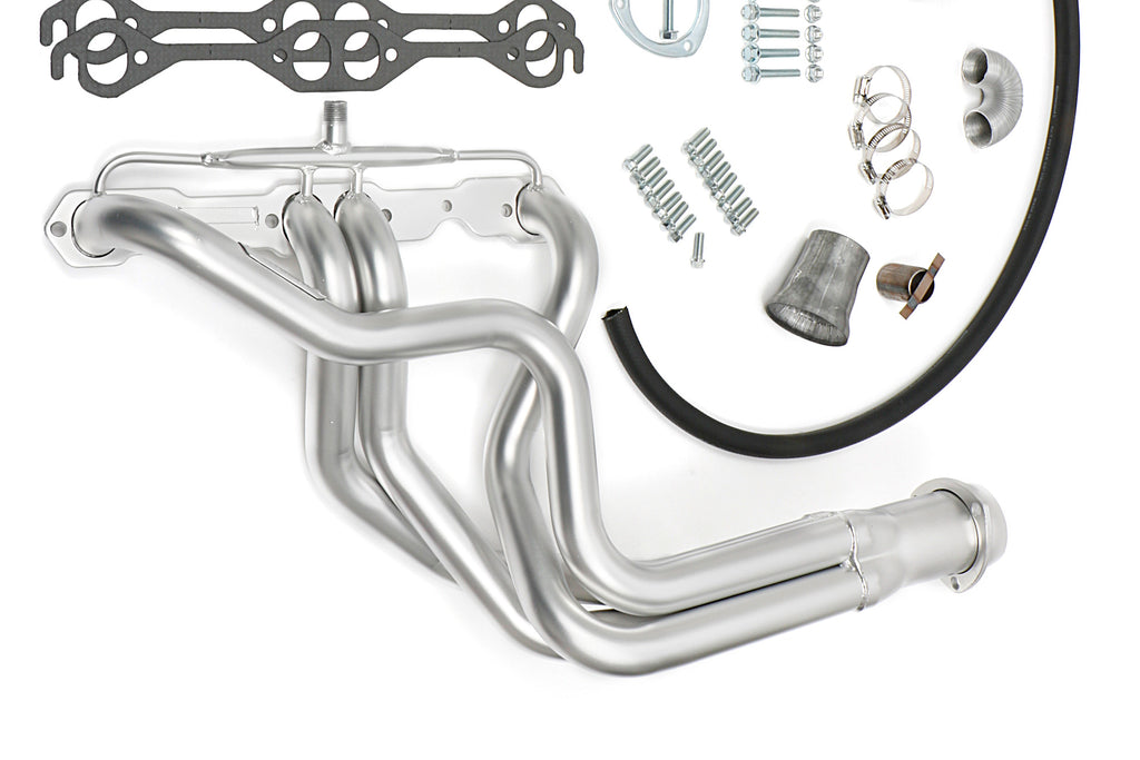 Hedman Hedders 61298 H.D. Silver Long-Tube EO Headers For 64-77 Chevelle 283-400 w/AIR for Select Chevrolet Bel Air, Chevrolet Biscayne, Chevrolet Brookwood, Chevrolet Caprice, Chevrolet Chevelle, Chevrolet El Camino, Chevrolet Impala, Chevrolet Monte