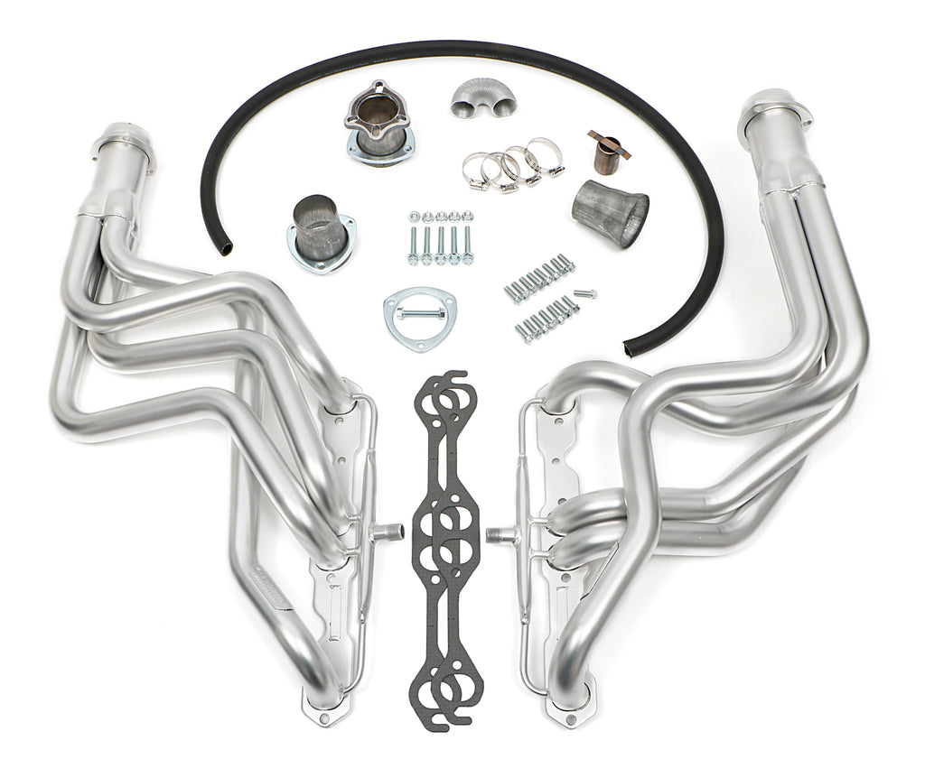 Hedman Hedders 61298 H.D. Silver Long-Tube EO Headers For 64-77 Chevelle 283-400 w/AIR for Select Chevrolet Bel Air, Chevrolet Biscayne, Chevrolet Brookwood, Chevrolet Caprice, Chevrolet Chevelle, Chevrolet El Camino, Chevrolet Impala, Chevrolet Monte