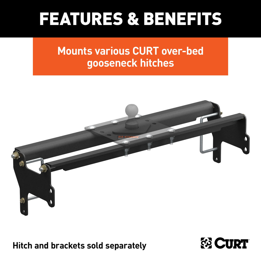 CURT 61341 Over-Bed Gooseneck Install Brackets, Select Silverado, Sierra 1500, 2500, 3500