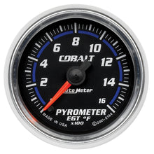 Load image into Gallery viewer, AutoMeter 6144 GAUGE, PYROMETER (EGT), 2 1/16", 1600?F, DIGITAL STEPPER MOTOR, COBALT