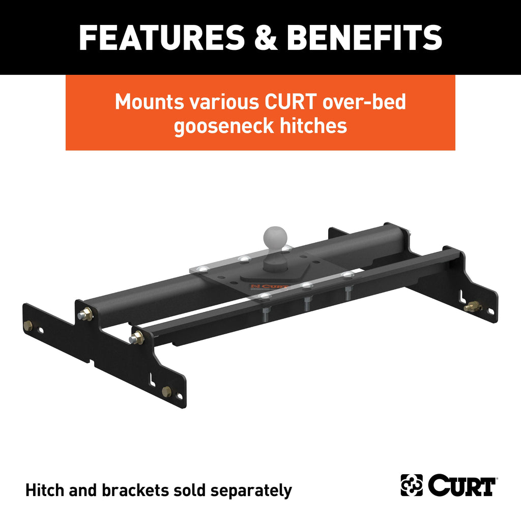 CURT 61509 Over-Bed Gooseneck Installation Brackets, Select Dodge Ram 1500, 2500, 3500