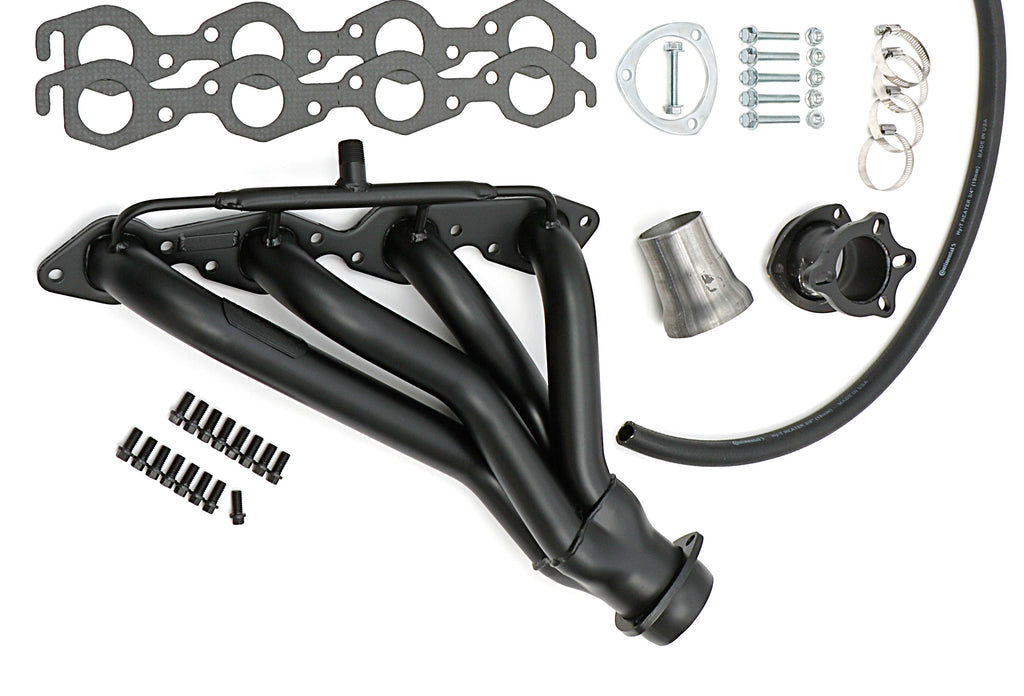 Hedman Hedders 61613 HD Black Mid-Length Headers For 67-81 Camaro 396-502 with A.I.R. for Select Chevrolet Bel Air, Chevrolet Biscayne, Chevrolet Brookwood, Chevrolet Camaro, Chevrolet Caprice, Chevrolet Chevelle, Chevrolet Chevy II, Chevrolet El Camino,
