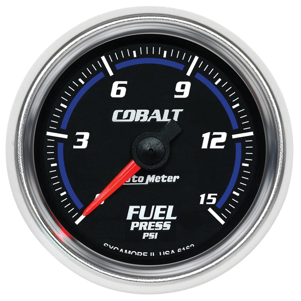 AutoMeter 6162 GAUGE, FUEL PRESSURE, 2 1/16", 15PSI, DIGITAL STEPPER MOTOR, COBALT