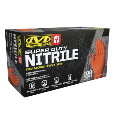Mechanix Wear D01-09-010-100 8 Mil Nitrile Rdt Gloves 100-Bx (Large, Orange)