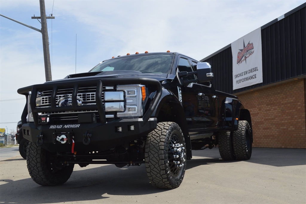 Road Armor 61742B Stealth Winch Front Bumper for Select Ford F-450 Super Duty, Ford F-550 Super Duty
