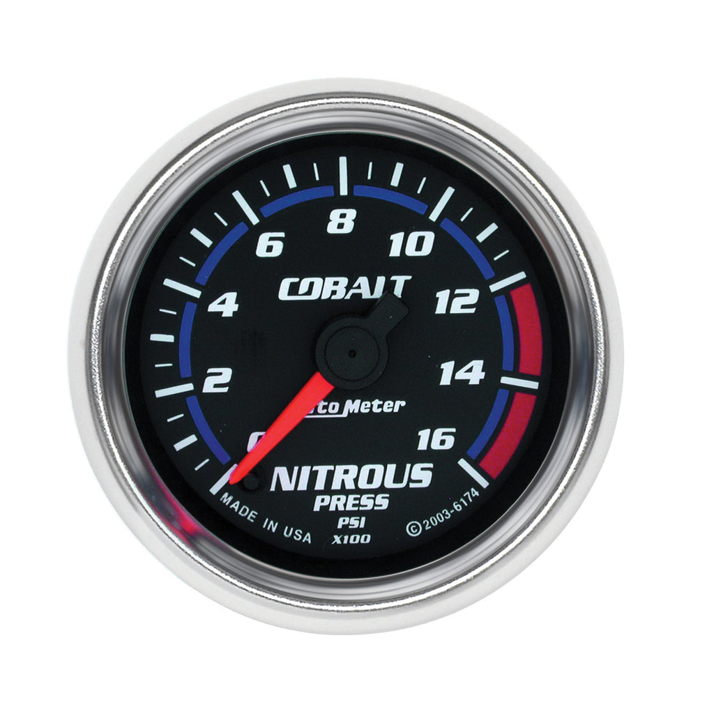 AutoMeter 6174 GAUGE, NITROUS PRESSURE, 2 1/16", 1600PSI, DIGITAL STEPPER MOTOR, COBALT
