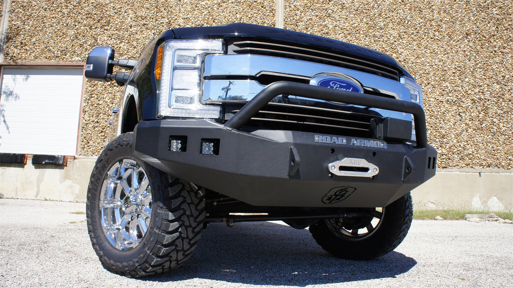 Road Armor 617F4B Stealth Winch Front Bumper for Select Ford F-250 Super Duty, Ford F-350 Super Duty