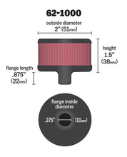 Load image into Gallery viewer, K&amp;N 62-1000 Vent Air Filter/ Breather