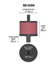 Load image into Gallery viewer, K&amp;N 62-1100 Vent Air Filter/ Breather