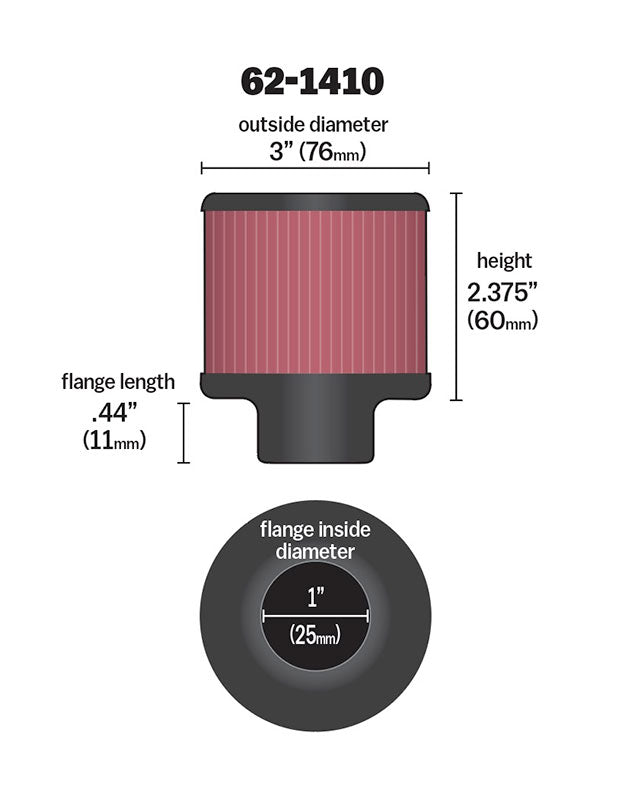 K&N 62-1410 Vent Air Filter/ Breather