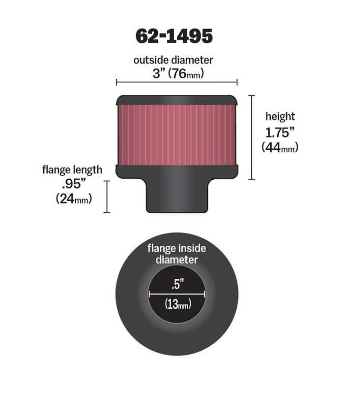 K&N 62-1495 Vent Air Filter/ Breather