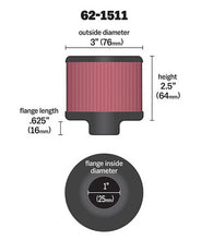 Load image into Gallery viewer, K&amp;N 62-1511 Vent Air Filter/ Breather