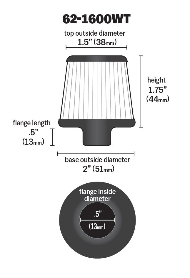 K&N 62-1600WT Vent Air Filter/ Breather