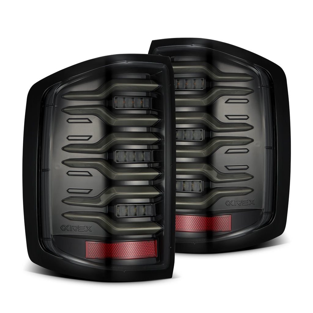 AlphaRex 620040 LED Taillights Alpha Black for Select Chevrolet Silverado 1500, Chevrolet Silverado HD, Chevrolet Silverado HD, GMC Sierra HD