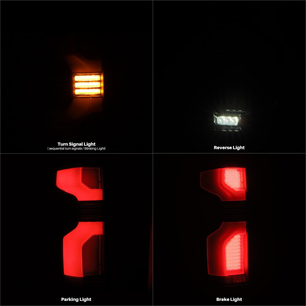 AlphaRex 620068 LED Taillights Black Red for Select Chevrolet Silverado 1500, Chevrolet Silverado HD, Chevrolet Silverado HD