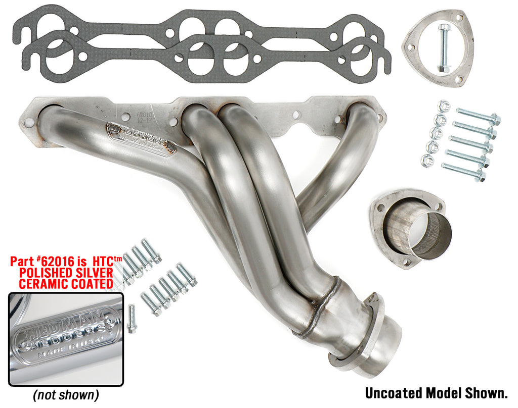 Hedman Hedders 62016 67-87 C10/C20 SB CHEVY PICKUP (2WD); 1-5/8 in. MID-LENGTH COATED STAINLESS STEEL for Select Chevrolet C10, Chevrolet C10 Pickup, Chevrolet C10 Suburban, Chevrolet C20, Chevrolet C20 Pickup, Chevrolet C20 Suburban, Chevrolet C30,