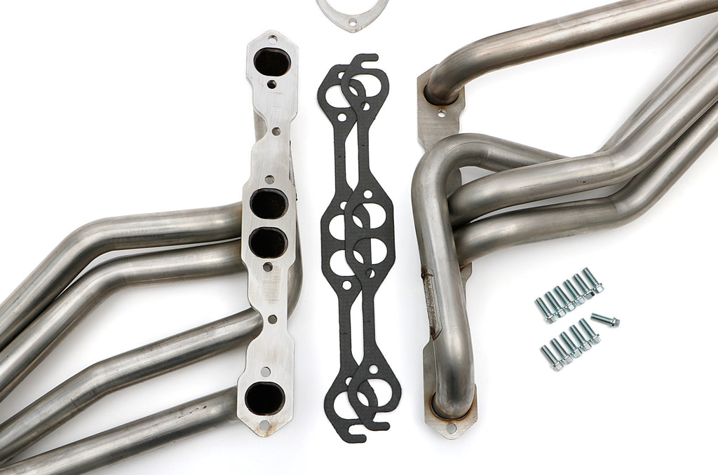 Hedman Hedders 62090 STAINLESS HEADERS; LONG; 67-91 2WD/4WD SB CHEVY TRUCKS/SUVS; 1-5/8 IN.- UNCOATED for Select Chevrolet C10, Chevrolet C10 Pickup, Chevrolet C10 Suburban, Chevrolet C20, Chevrolet C20 Pickup, Chevrolet C20 Suburban, Chevrolet C30,