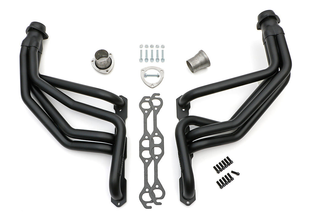 Hedman Hedders 62093 STAINLESS HEADERS; LONG; 67-91 2WD/4WD SB CHEVY TRUCK/SUV; 1-5/8 IN.- BLACK MAXX for Select Chevrolet C10, Chevrolet C10 Pickup, Chevrolet C10 Suburban, Chevrolet C20, Chevrolet C20 Pickup, Chevrolet C20 Suburban, Chevrolet C30,