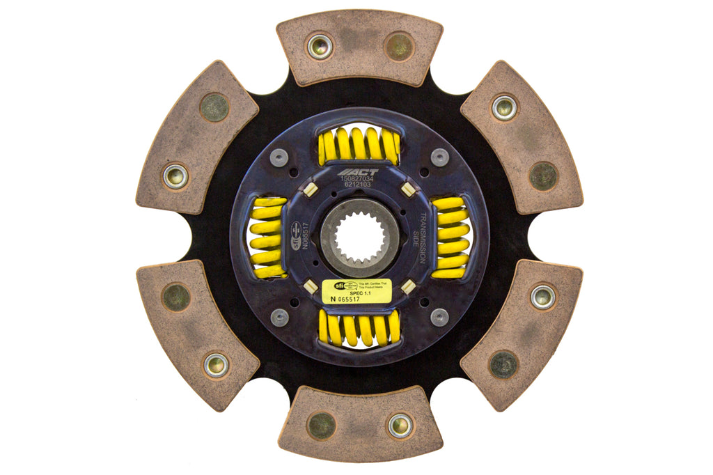 Advanced Clutch 6212103 ACT 6 Pad Sprung Race Clutch Disc for Select Geo Prizm, Lotus Elise, Lotus Exige, Pontiac Vibe, Scion xA, Scion xB, Scion xD, Toyota Celica, Toyota Corolla, Toyota Echo, Toyota MR2, Toyota MR2 Spyder, Toyota Matrix, Toyota Yaris