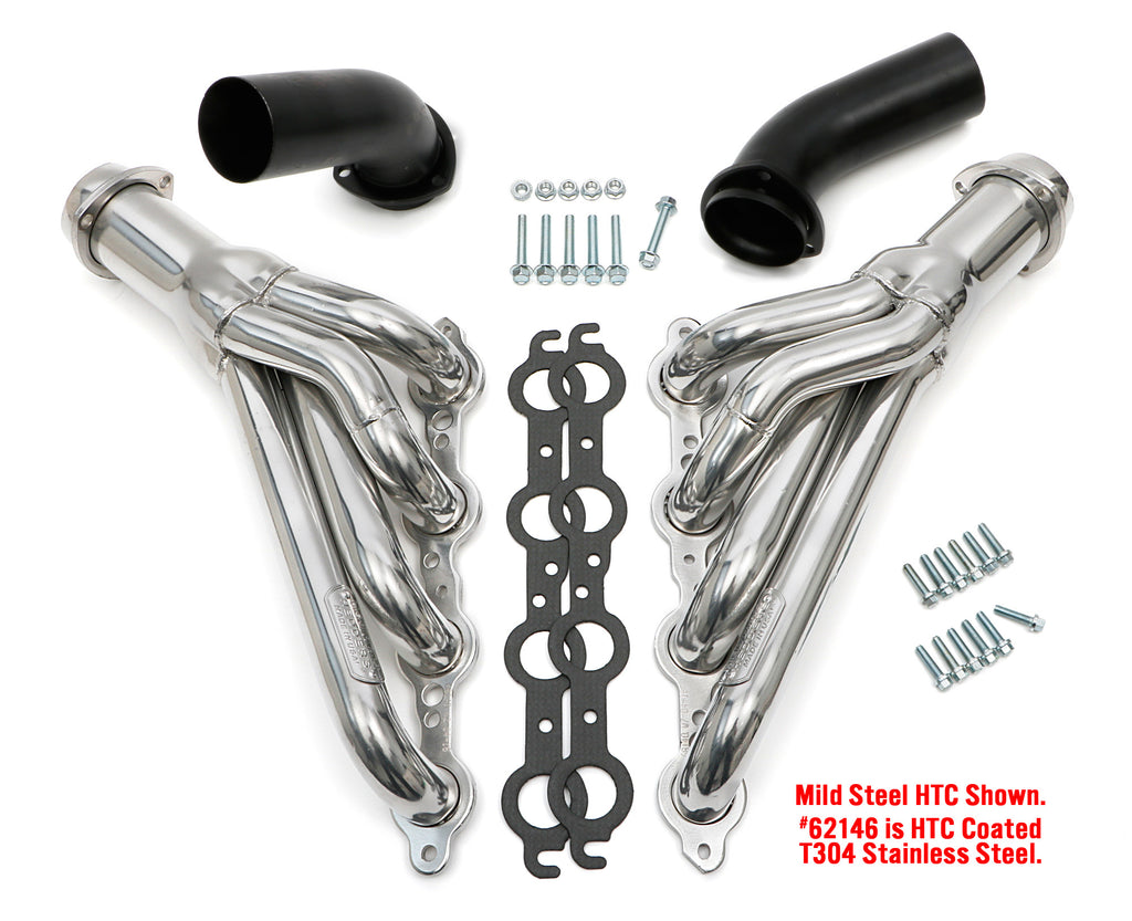 Hedman Hedders 62146 1968-72 Chevelle/El Camino; LS Swap Headers; Mid-length - 304 Stainless HTC for Select Buick GS, Buick Skylark, Chevrolet Chevelle, Chevrolet El Camino, Chevrolet Monte Carlo, Oldsmobile 442, Oldsmobile Cutlass, Oldsmobile F85,
