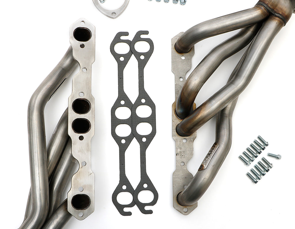 Hedman Hedders 62600 Stainless Mid-Length Headers For 67-81 Camaro, G-Body w/283-400 for Select Chevrolet Bel Air, Chevrolet Biscayne, Chevrolet Caprice, Chevrolet Chevelle, Chevrolet El Camino, Chevrolet Impala, Chevrolet Monte Carlo, Chevrolet