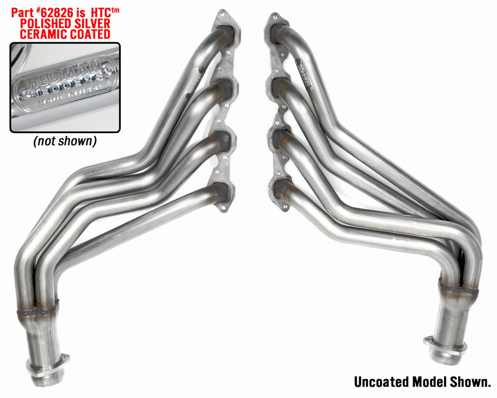 Hedman Hedders 62826 Silver Stainless Long-Tube Headers for 67-91 GM 396-502 Truck/SUV for Select Chevrolet Blazer, Chevrolet C10, Chevrolet C10 Pickup, Chevrolet C1500, Chevrolet C20, Chevrolet C20 Pickup, Chevrolet C20 Suburban, Chevrolet C2500,