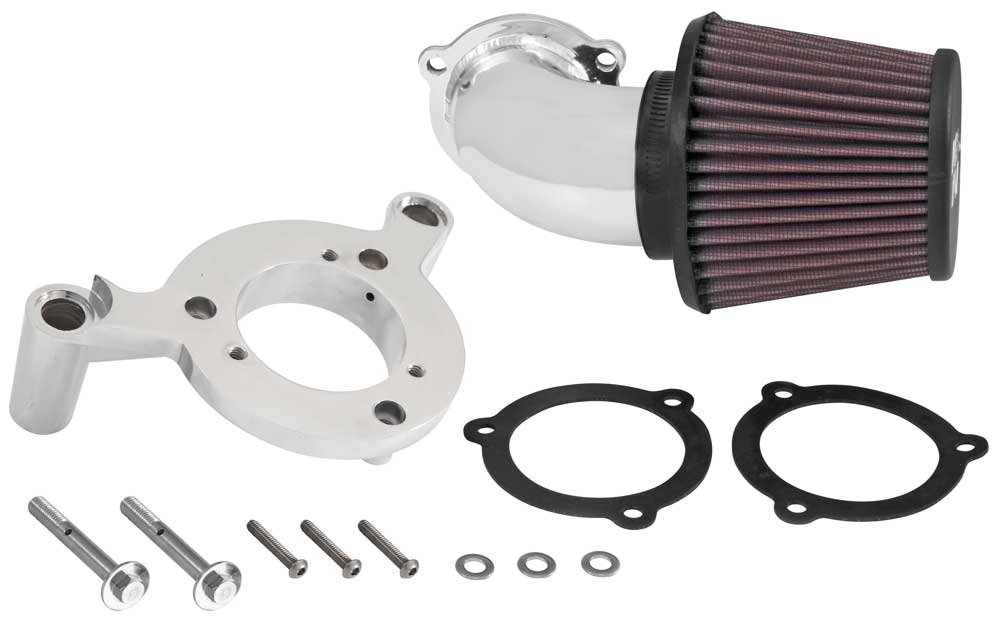 K&N 63-1131P Performance Air Intake System for Select Harley-Davidson FLHR Road King, Harley-Davidson FLHRC Road King Classic, Harley-Davidson FLHRSE4 Screamin Eagle Road King, Harley-Davidson FLHT Electra Glide Standard, Harley-Davidson FLHTC Electra