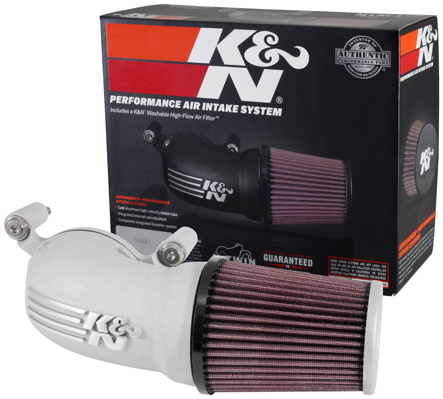 K&N 63-1134S Performance Air Intake System for Select Harley-Davidson FLHR Road King, Harley-Davidson FLHRC Road King Classic, Harley-Davidson FLHRSE4 Screamin Eagle Road King, Harley-Davidson FLHT Electra Glide Standard, Harley-Davidson FLHTC Electra
