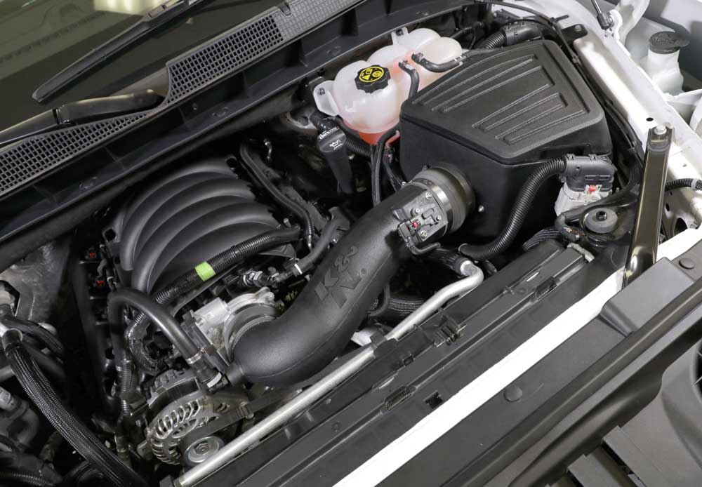 K&N 63-3109 Performance Air Intake System for Select Cadillac Escalade, Cadillac Escalade ESV, Chevrolet Silverado 1500, Chevrolet Silverado LTD, Chevrolet Suburban, Chevrolet Tahoe, GMC Sierra, GMC Sierra 1500, GMC Sierra Limited, GMC Sierra Nueva, GMC
