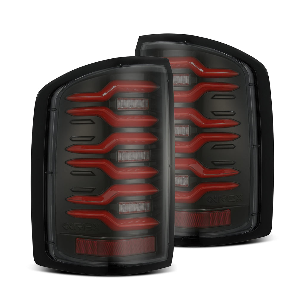 AlphaRex 630050 LED Taillights Black Red for Select GMC Sierra, GMC Sierra HD, GMC Sierra HD