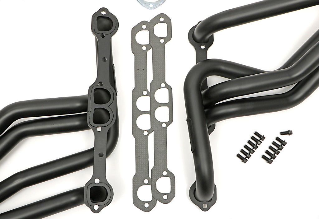 Hedman Hedders 63099 Black Long-Tube D-Port Headers For 67-91 GM 283-400 Trucks/SUVs for Select Chevrolet C10, Chevrolet C10 Pickup, Chevrolet C10 Suburban, Chevrolet C20, Chevrolet C20 Pickup, Chevrolet C20 Suburban, Chevrolet C30, Chevrolet C30 Pickup,