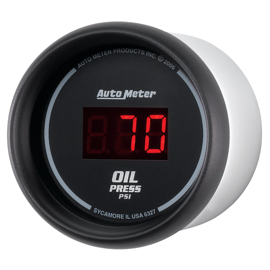 AutoMeter 6327 GAUGE, OIL PRESSURE, 2 1/16", 100PSI, DIGITAL, BLACK DIAL W/ RED LED