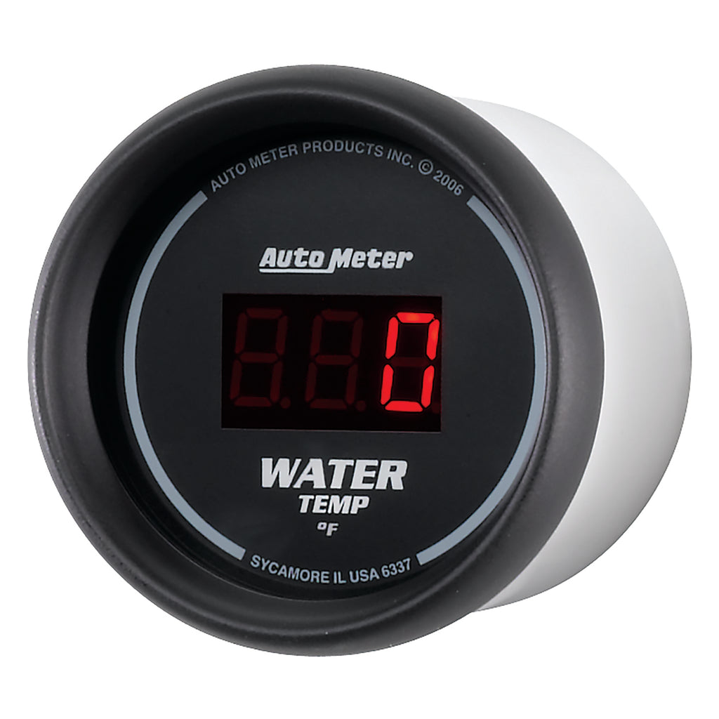 AutoMeter 6337 GAUGE, WATER TEMP, 2 1/16", 340?F, DIGITAL, BLACK DIAL W/ RED LED